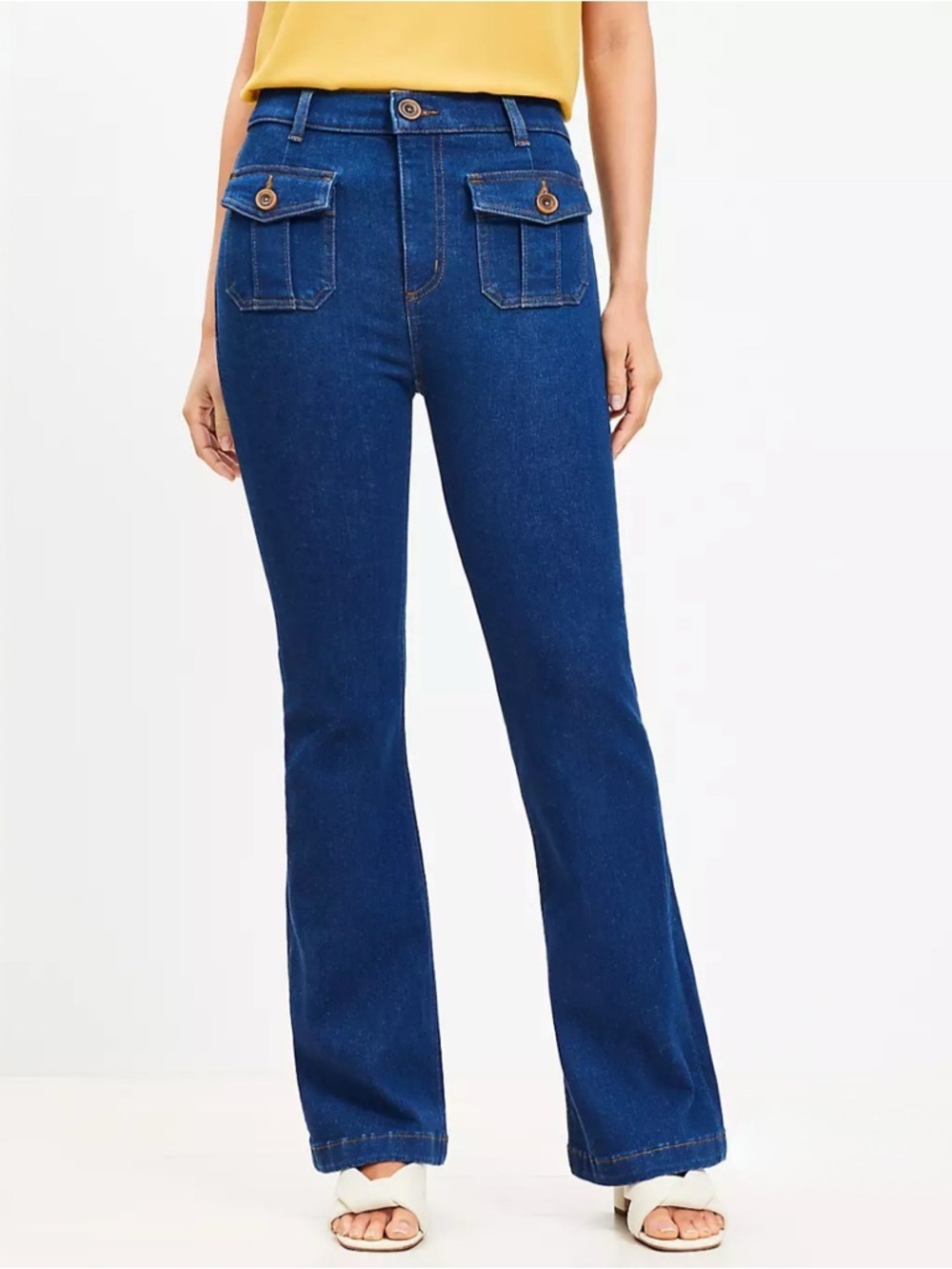 Tags removed LOFT Dark Blue High-Rise Flare Jeans